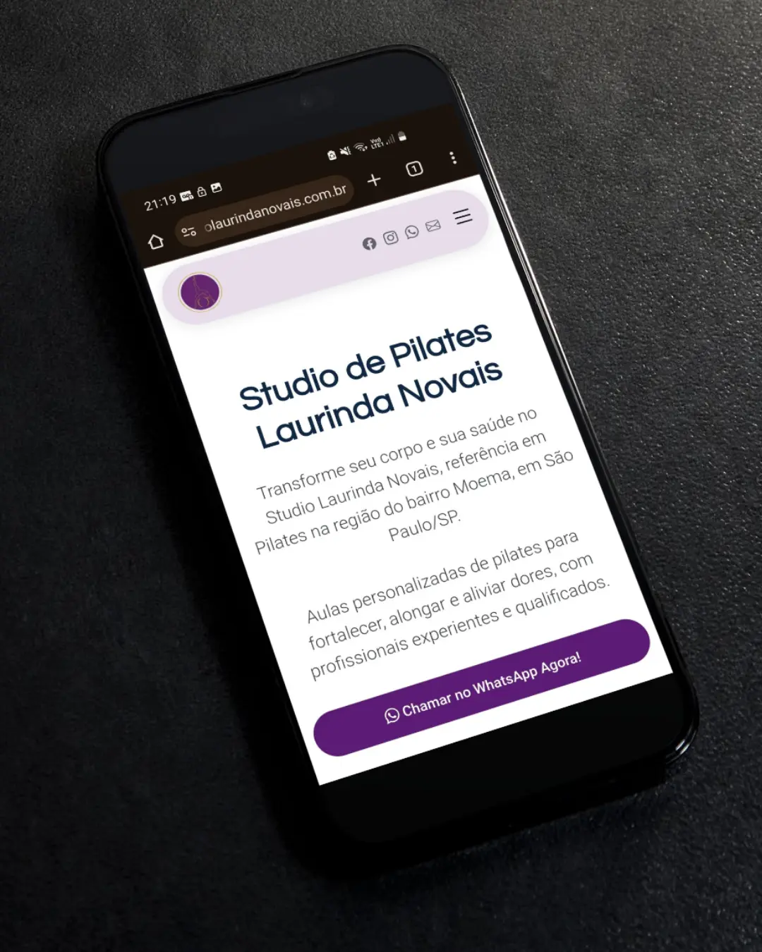 Criação de Sites - Pilates Laurinda Novais